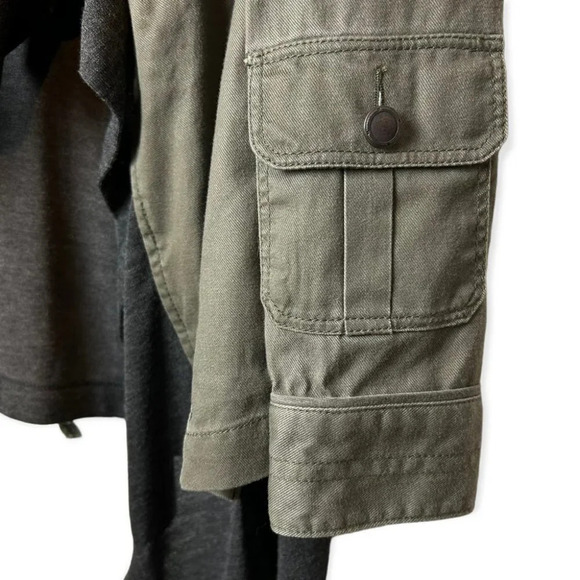 Hei Hei Anthropologie Cascade Anorak Jacket Army Green &  Grey - Picture 5 of 9